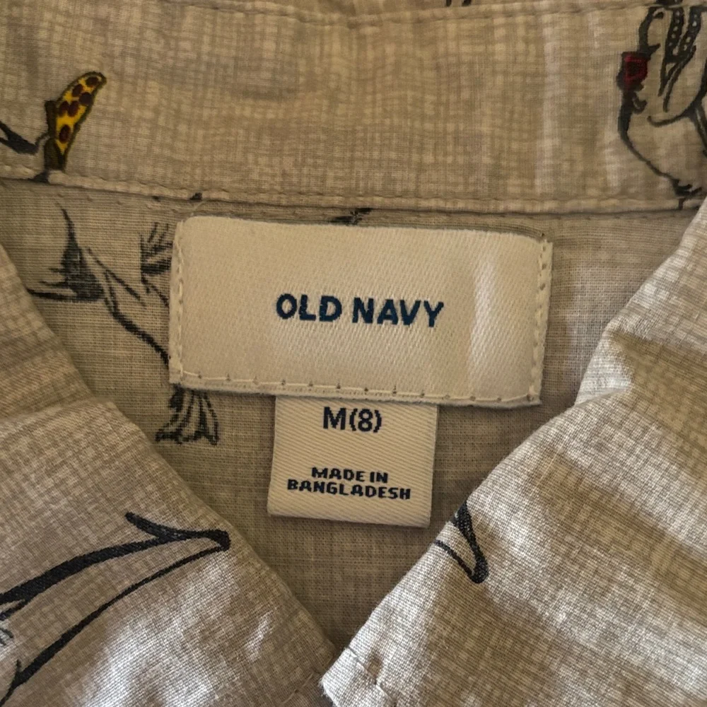 Old Navy Gray Dinosaur Print Casual Shirt
